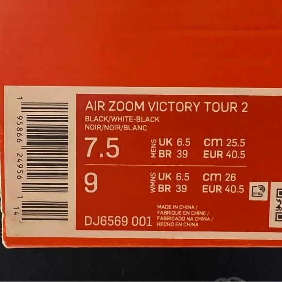 Nike Air Zoom Victory Tour 2 Golf Shoes Black White DJ6569-001 Mens 7.5/ Wmns 9 - Picture 7 of 10